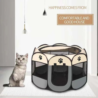 Foldable Octagonal Pet PlaypenDescription:

Give your pet a cozy, secure space! This foldable octagonal pet tent is perfect for play, rest, or as a safe maternity room for dogs and cats.

BenefitRegal Pet PalaceRegal Pet PalaceFoldable Octagonal