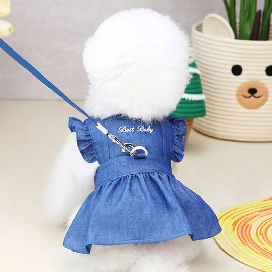 Cute Denim Princess Dog Dress