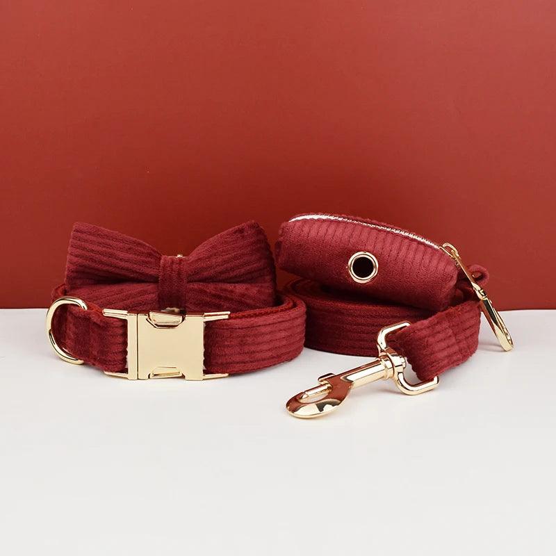 Wine Red Corduroy Dog Set