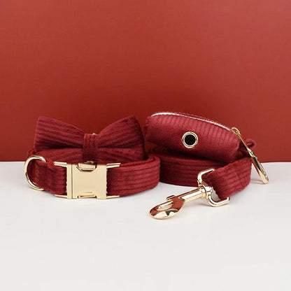 Wine Red Corduroy Dog Set