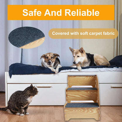 3-Tier Pet Stairs for Dogs