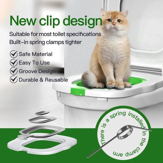 Cat Toilet Training KitDescription:

Say goodbye to litter boxes! Our reusable Cat Toilet Training Kit helps your cat transition to using the toilet—cleaner, easier, and more hygienic for Regal Pet PalaceRegal Pet PalaceCat Toilet Training Kit