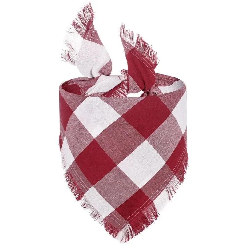 Plaid Dog Bandana Set