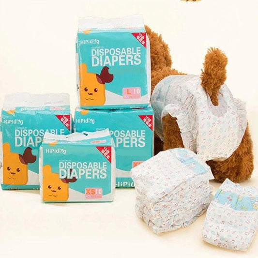 Super Absorbent Dog DiapersDescription:

Keep your pup comfortable and your home mess-free! These leakproof, disposable dog diapers provide superior absorption, perfect for female dogs in heatRegal Pet PalaceRegal Pet PalaceSuper Absorbent Dog