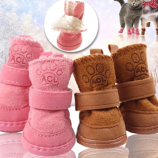 Winter Dog Shoes 4pcs Set