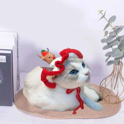 Cozy Winter Pet HatDescription:
Dress your pet in holiday cheer! This handmade wool knitted cat hat adds warmth and festive spirit, perfect for winter and Christmas celebrations with yRegal Pet PalaceRegal Pet PalaceCozy Winter
