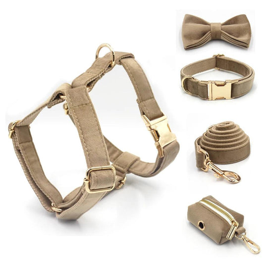 Soft Velvet Pet Harness Set