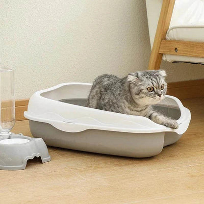 Spatter-Proof Semi-Enclosed Litter BoxDescription:

Say goodbye to messy floors! This semi-enclosed litter box keeps your cat’s space clean and your home odor-free while providing comfort and privacy forRegal Pet PalaceRegal Pet PalaceSpatter-Proof Semi-Enclosed