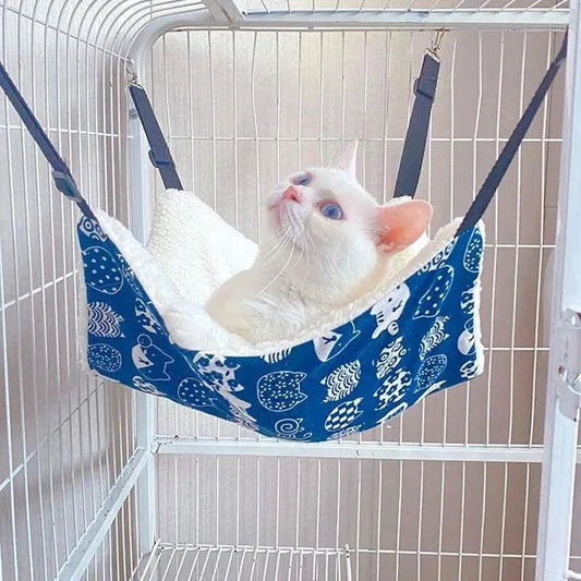 Cozy Canvas Cat HammockDescription:

Every cat deserves a comfy retreat! This double-sided hanging bed provides the perfect snuggly spot for cats, small dogs, and even hamsters to relax anRegal Pet PalaceRegal Pet PalaceCozy Canvas Cat