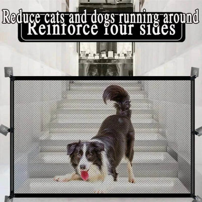 Foldable Mesh Pet GateDescription:

Keep your pet safe without sacrificing space! This breathable mesh barrier is perfect for blocking stairs, doorways, or rooms, creating a secure and coRegal Pet PalaceRegal Pet PalaceFoldable Mesh