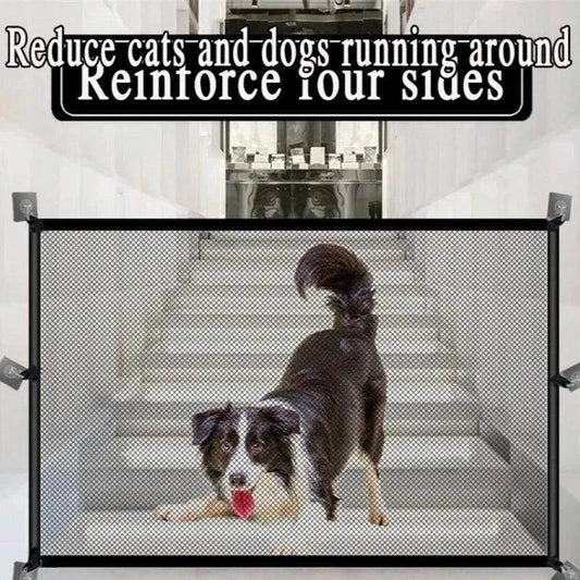 Foldable Mesh Pet GateDescription:

Keep your pet safe without sacrificing space! This breathable mesh barrier is perfect for blocking stairs, doorways, or rooms, creating a secure and coRegal Pet PalaceRegal Pet PalaceFoldable Mesh