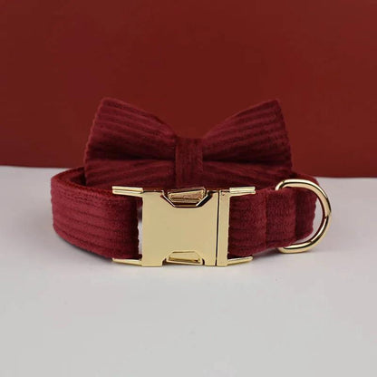 Wine Red Corduroy Dog Set