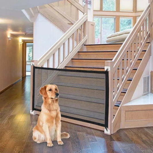Portable Pet Barrier GateDescription:

Protect your pet and home with this breathable, foldable pet barrier! Perfect for creating safe spaces, it keeps your dog or baby secure in any room ofRegal Pet PalaceRegal Pet PalacePortable Pet Barrier