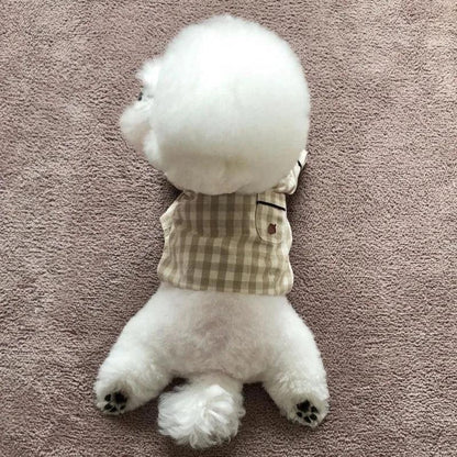 Plaid Cotton Dog Pajamas