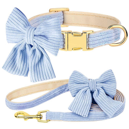 Pink Velvet Dog Collar Set