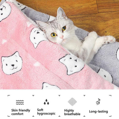 Cozy Flannel Cat Sleeping Mat