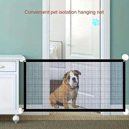 Folding Pet Safety BarrierDescription:

Create a safe zone for your pet! This breathable, foldable mesh fence with hooks is perfect for blocking stairs and doorways, giving your dog a secure Regal Pet PalaceRegal Pet PalaceFolding Pet Safety