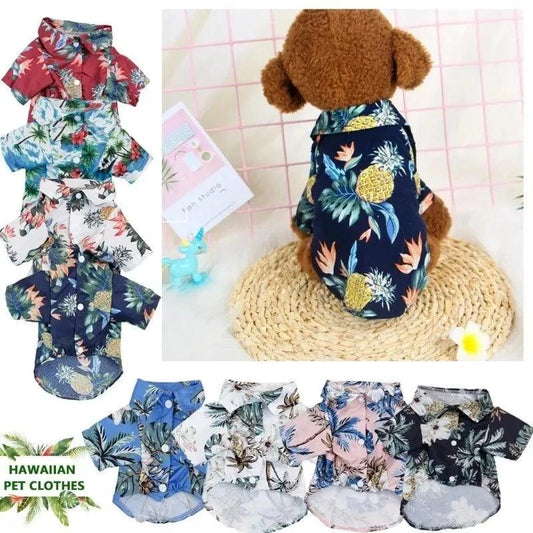 Pineapple beach shirt for pets with tropical design, perfect for summer and beach outings.
