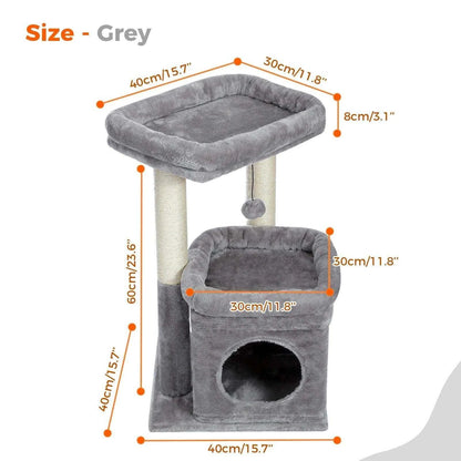 Cozy Cat Tower CondoDescription:

Give your cat the ultimate playground with this cozy cat tower! Featuring a private condo, sisal scratching posts, and a plush pom-pom for endless enteRegal Pet PalaceRegal Pet PalaceCozy Cat Tower