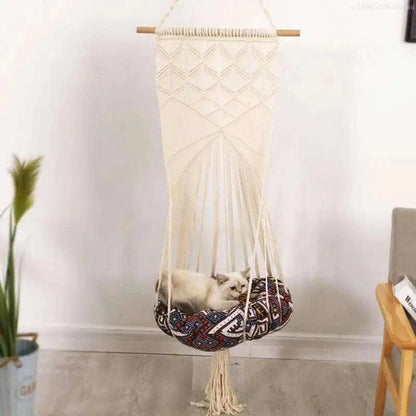 Soft Hanging Bed SwingDescription:

Treat your furry friend to the perfect nap spot with this cozy hanging bed. Its soft mesh material offers comfort and support, making it ideal for catsRegal Pet PalaceRegal Pet PalaceSoft Hanging Bed