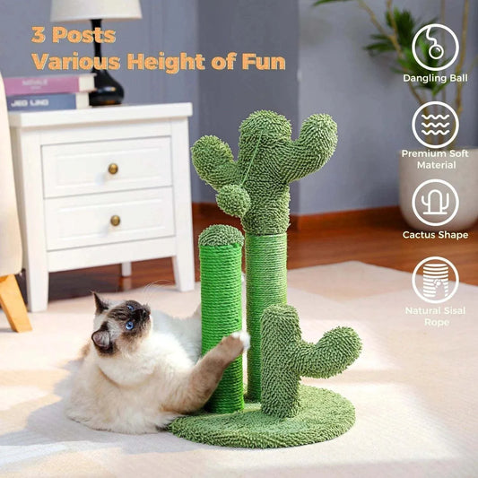 Cactus Cat Scratcher PostDescription:
Transform your cat’s scratching routine into fun! This cactus-shaped cat scratcher features three scratching poles and a dangling interactive ball—perfeRegal Pet PalaceRegal Pet PalaceCactus Cat